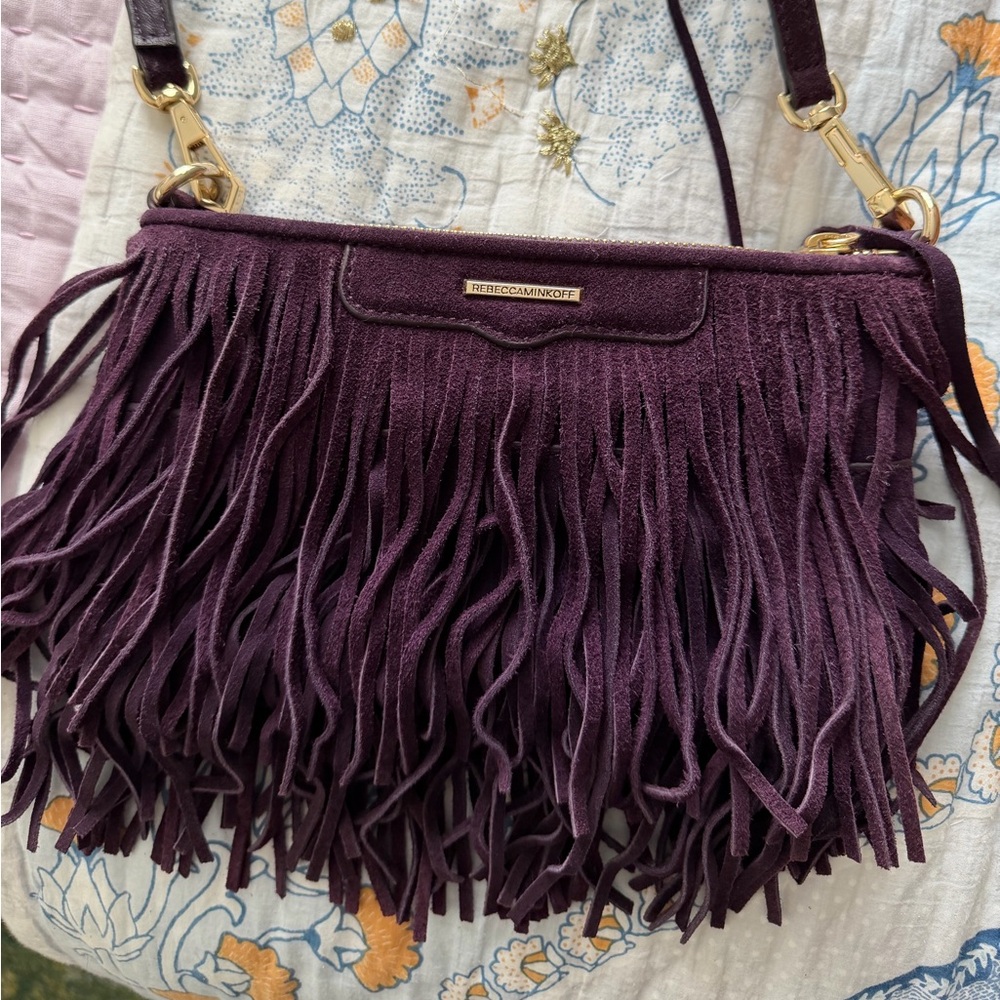 Rebecca Minkoff Purple Fringe Shoulder Bag